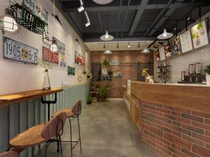 30平米工業風小吃店裝修效果圖