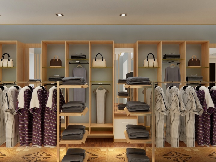 現代簡約美容服裝店-衣服區