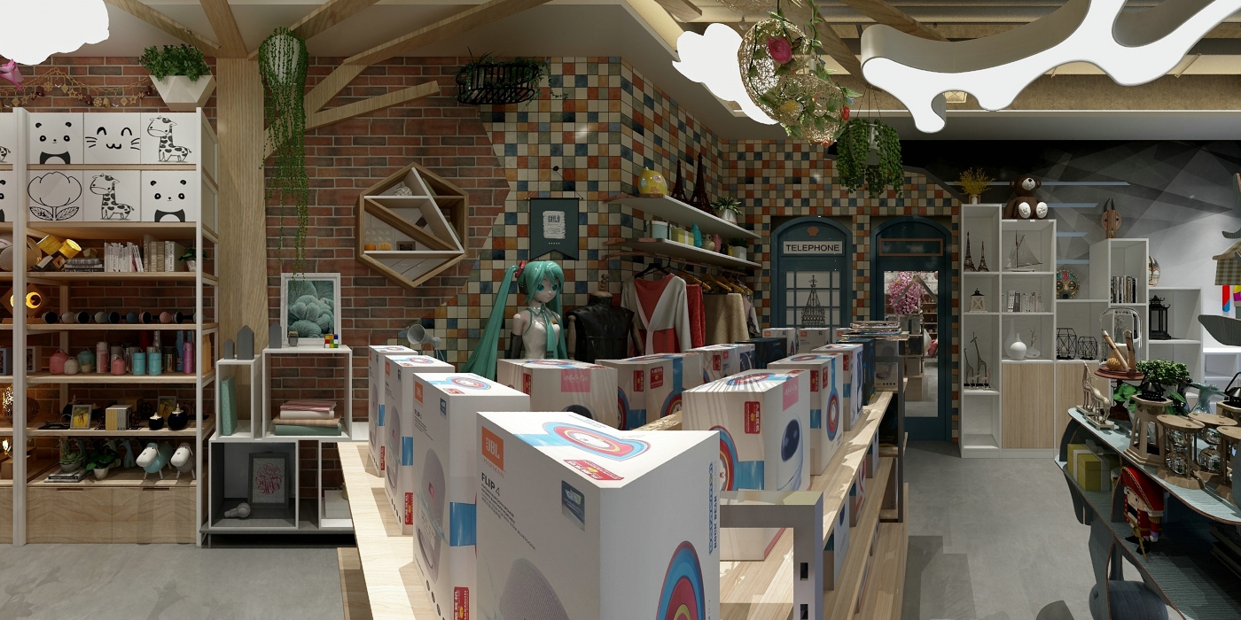 現代簡約精品店收銀臺裝修效果圖