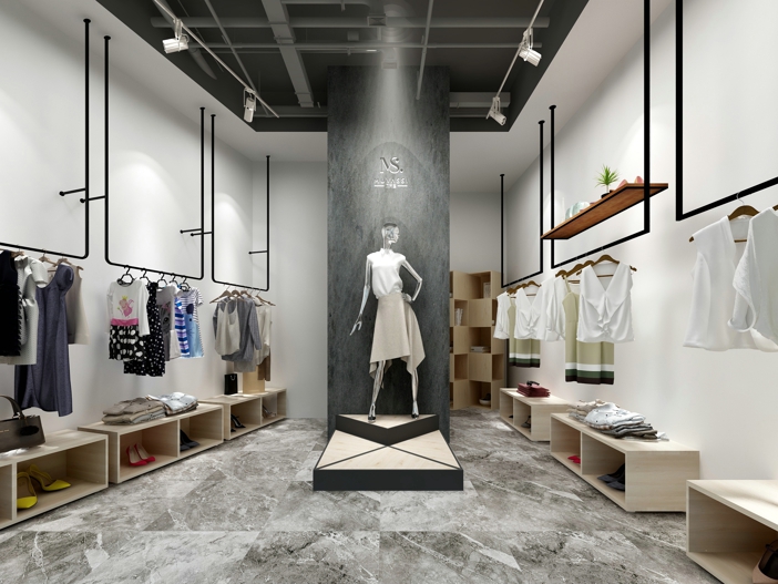 現代簡約潮品服飾店裝修圖