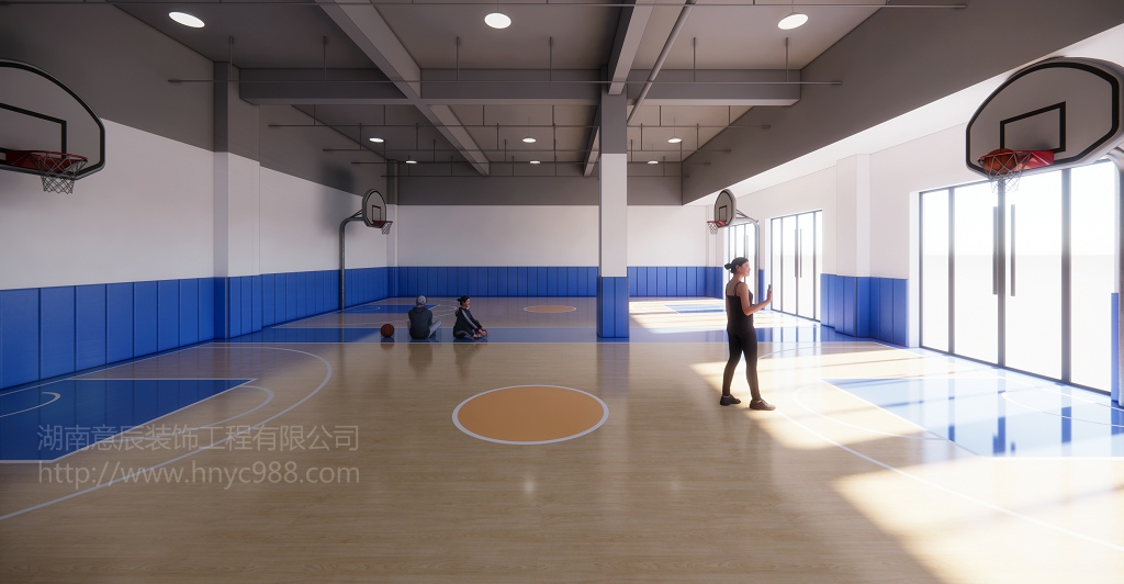 長沙青少年籃球培訓中心裝修進行中
