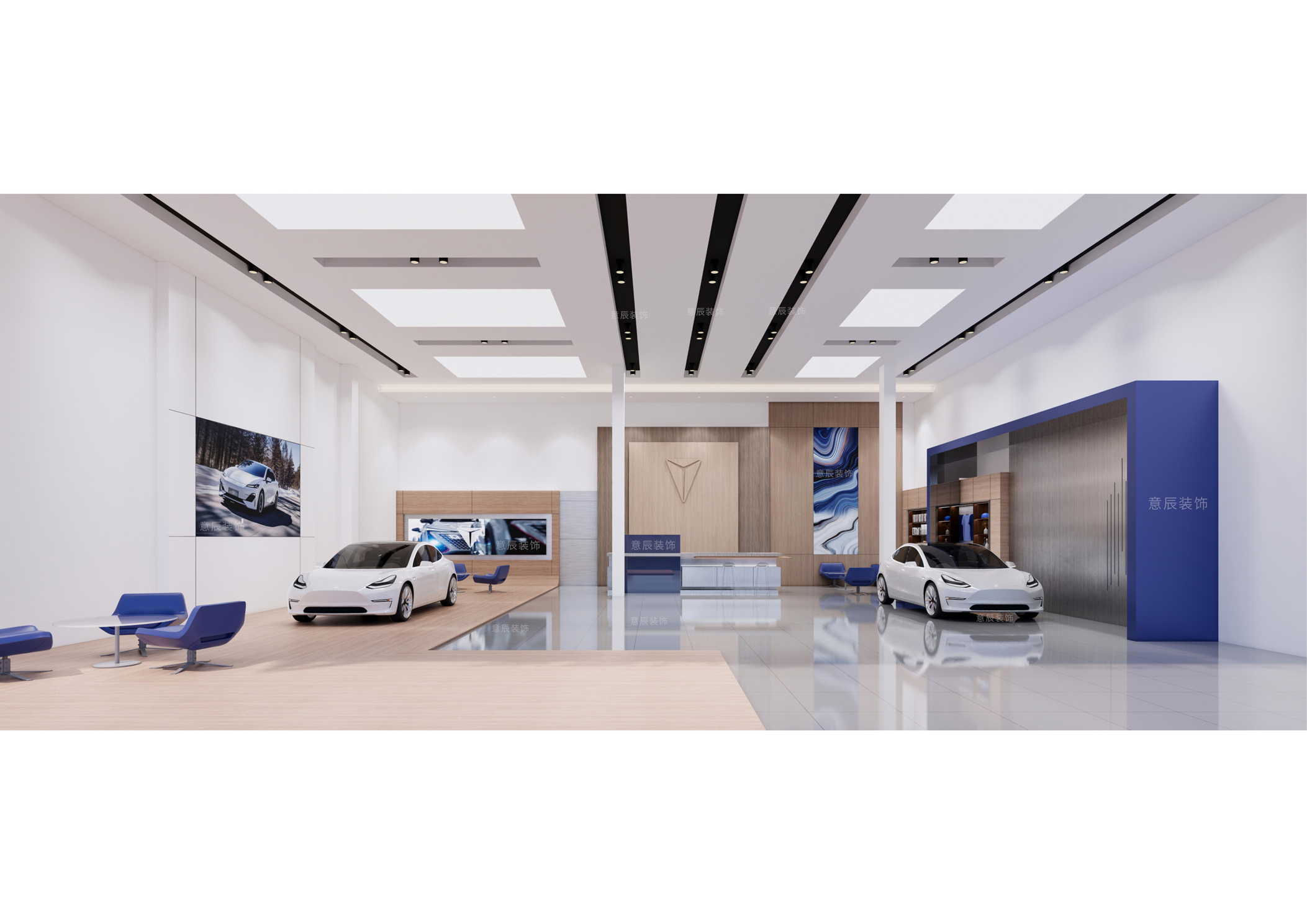 深藍汽車4S店裝修設計-展示區