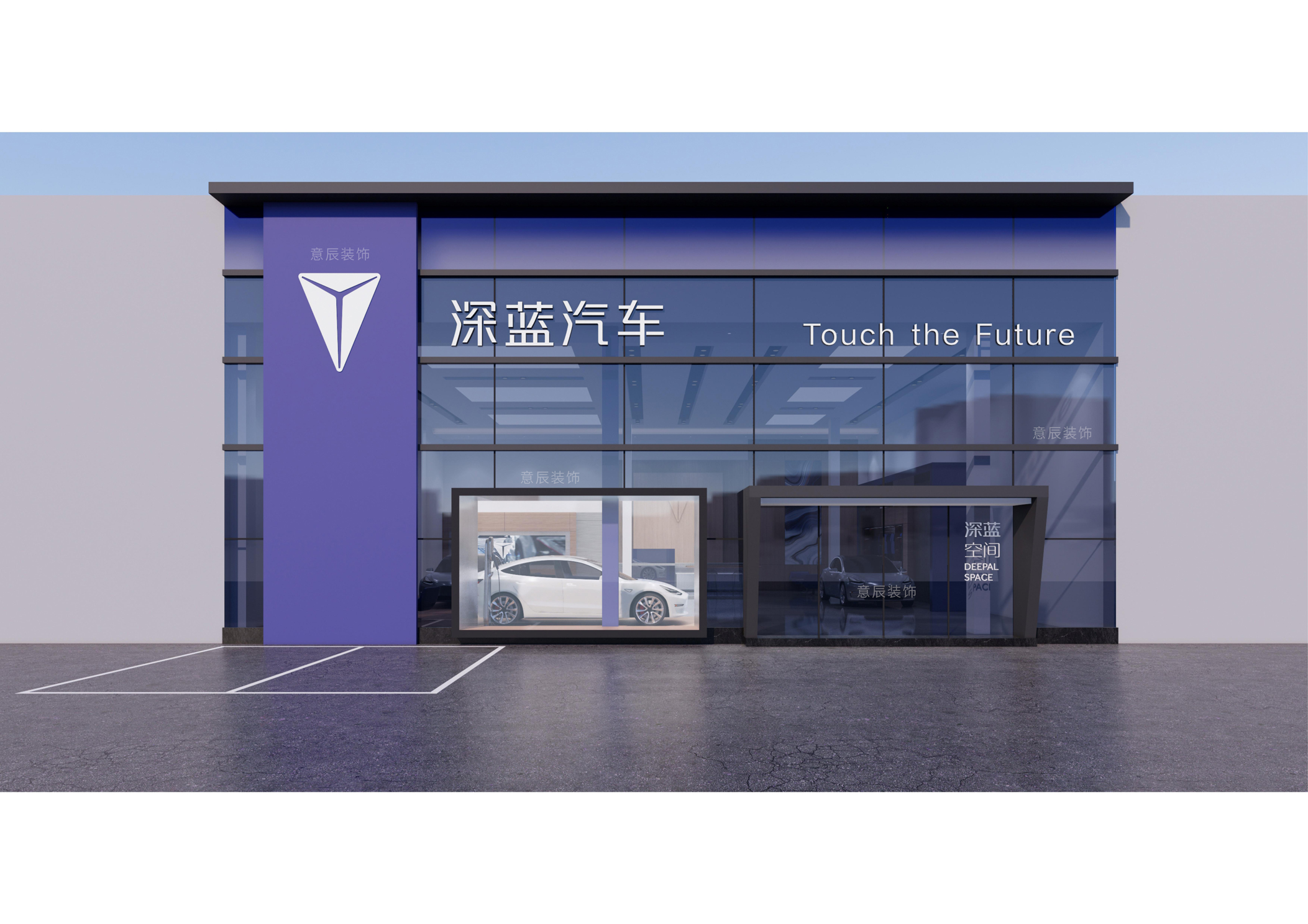 深藍汽車4S店裝修設計-門頭