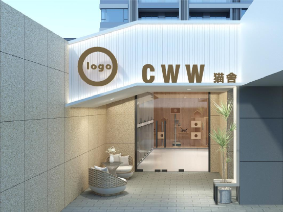 140平寵物店裝修設計-門頭設計